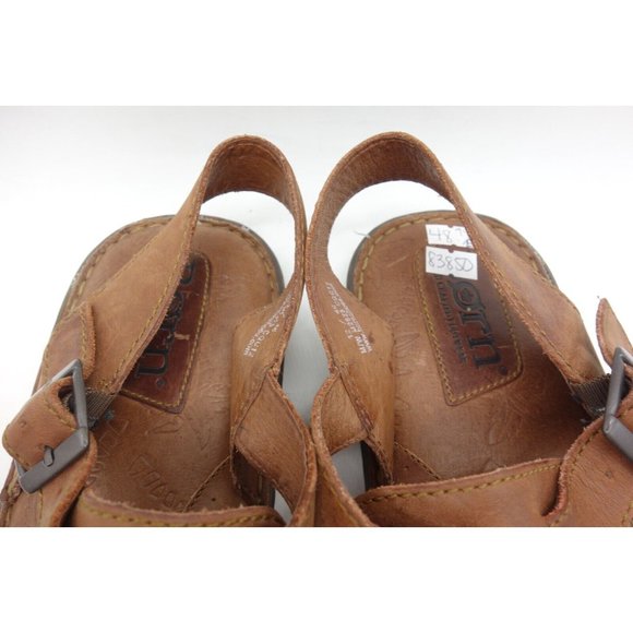 Born Logo Brown Leather Buckle Slip On Sandals Shoes Men's 46 / 12 - Picture 9 of 10
